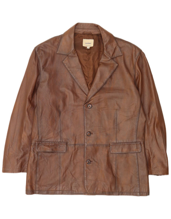 Conbipel Veste Blazer en Cuir à 3 Boutons pour Homme IT 56 2XL Marron