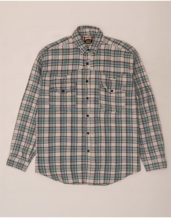 Crew Chemise en flanelle pour homme en coton à grands carreaux verts