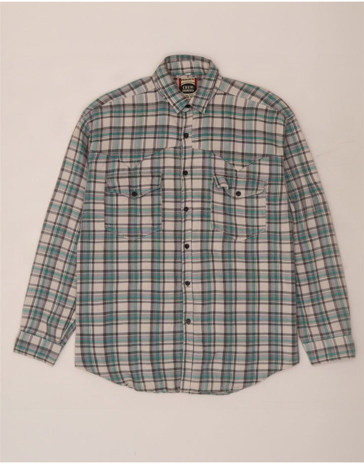 Crew Chemise en flanelle pour homme en coton à grands carreaux verts