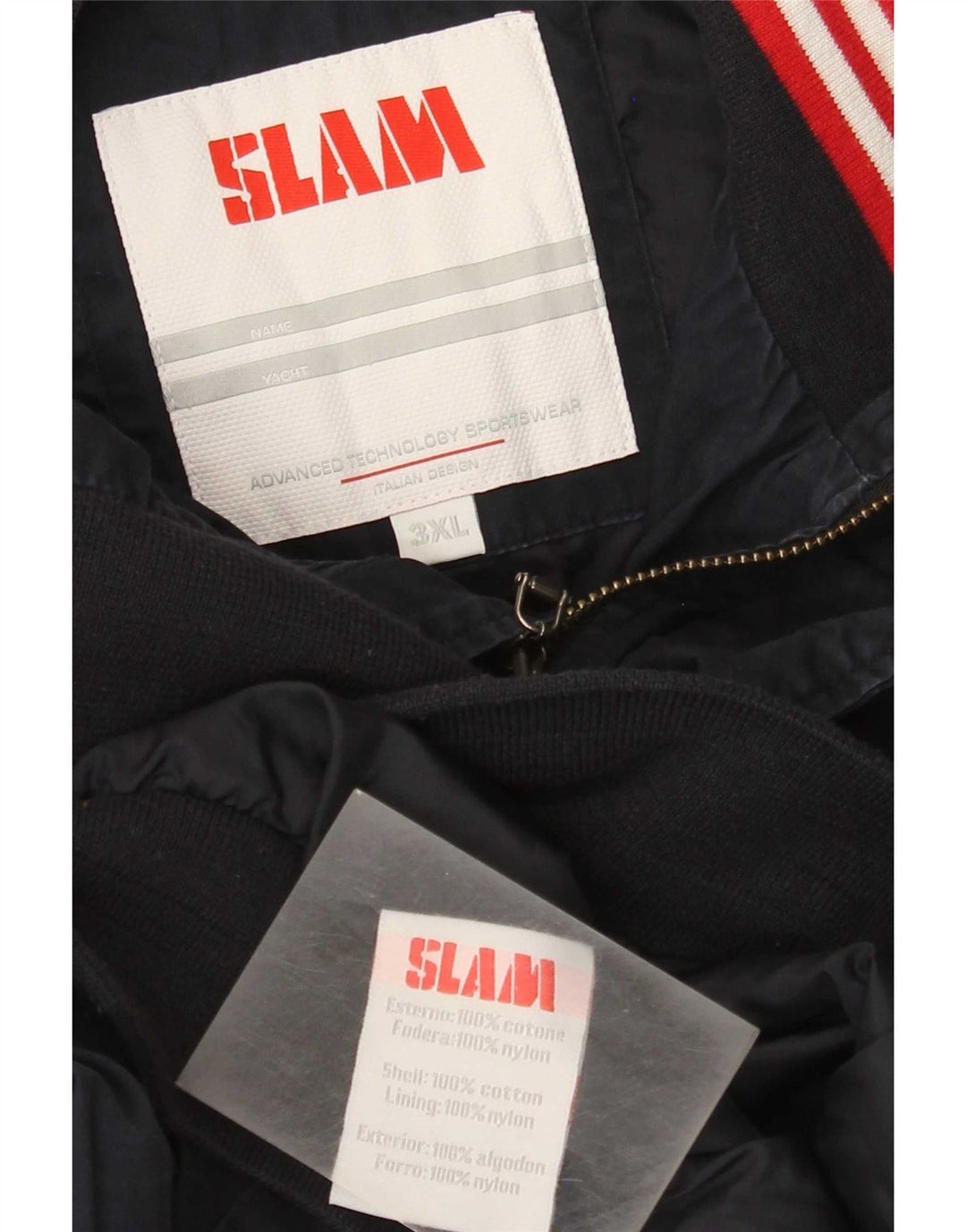 Slam Veste Bomber Homme UK 46 3XL Bleu Marine Coton