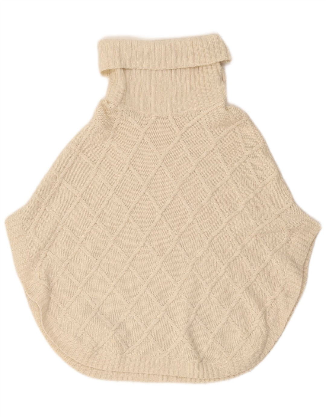 Massimo Dutti Pull poncho à col roulé pour femme UK 18 XL Blanc