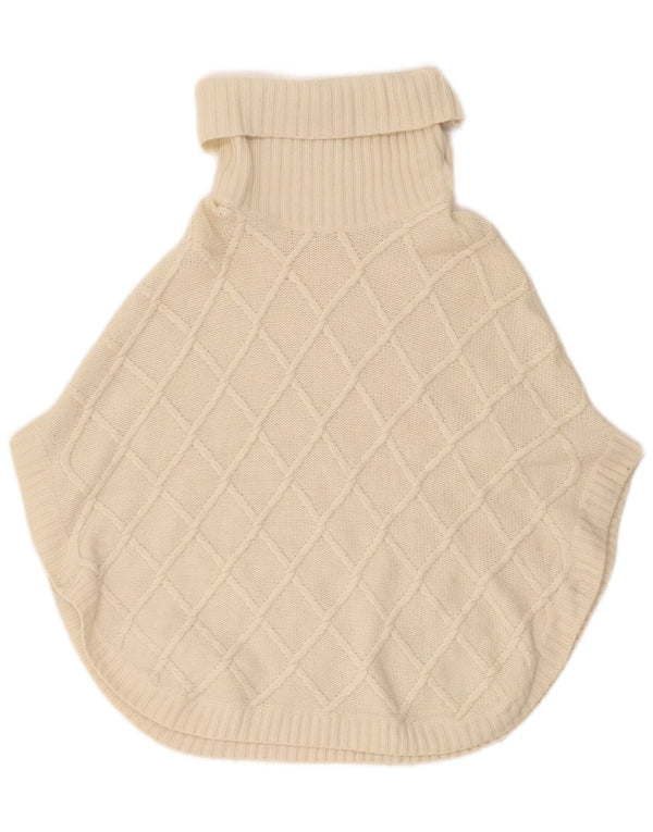 Massimo Dutti Pull poncho à col roulé pour femme UK 18 XL Blanc