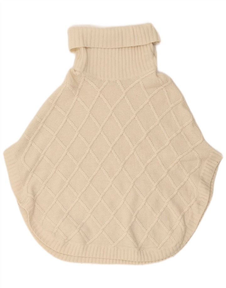 Massimo Dutti Pull poncho à col roulé pour femme UK 18 XL Blanc