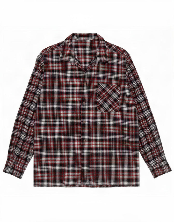 vintage Chemise en flanelle homme Taille 43 Grand chèque multicolore