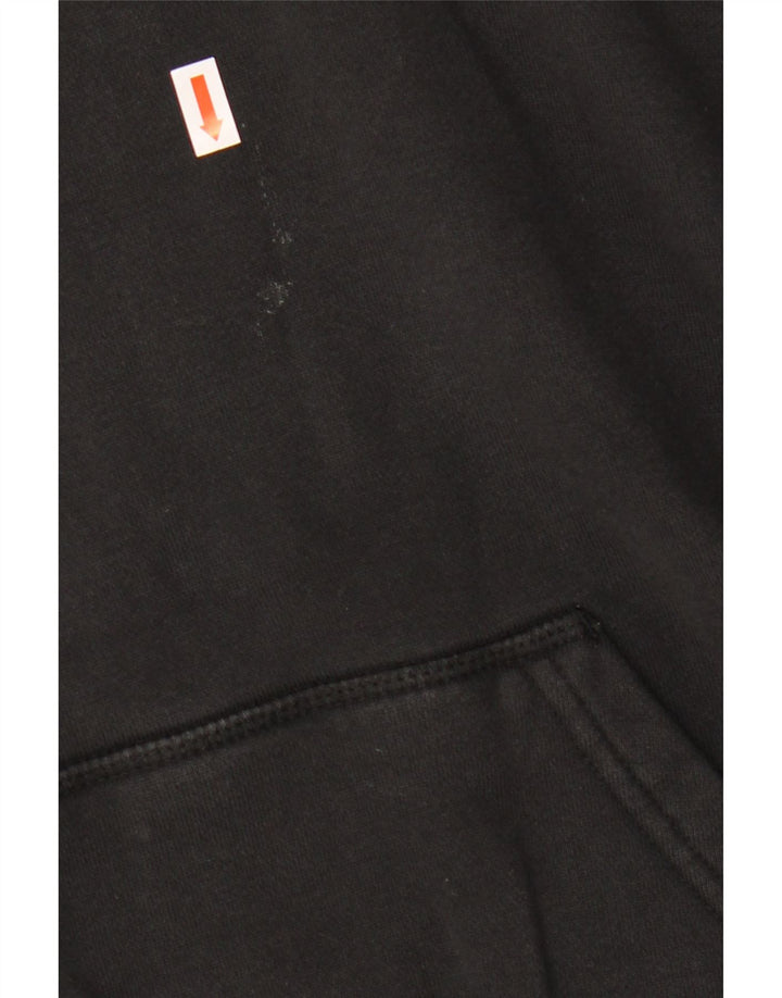 ADIDAS Pull à capuche surdimensionné graphique pour femme UK 12 en coton noir moyen