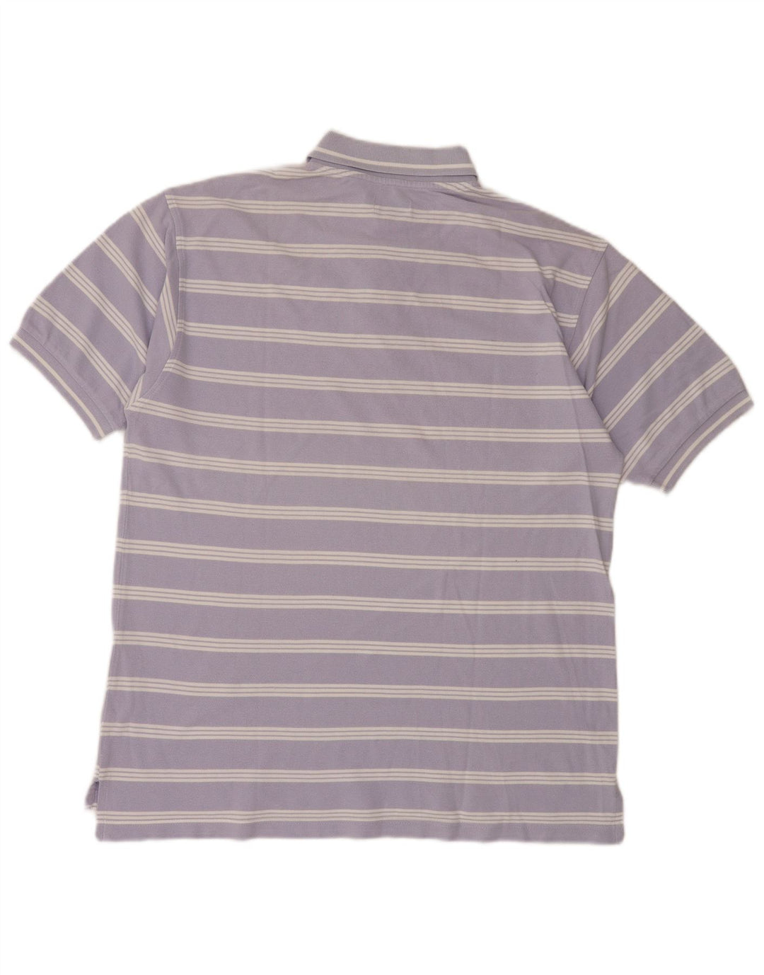 MCKENZY Polo Homme Large Violet Rayé Coton