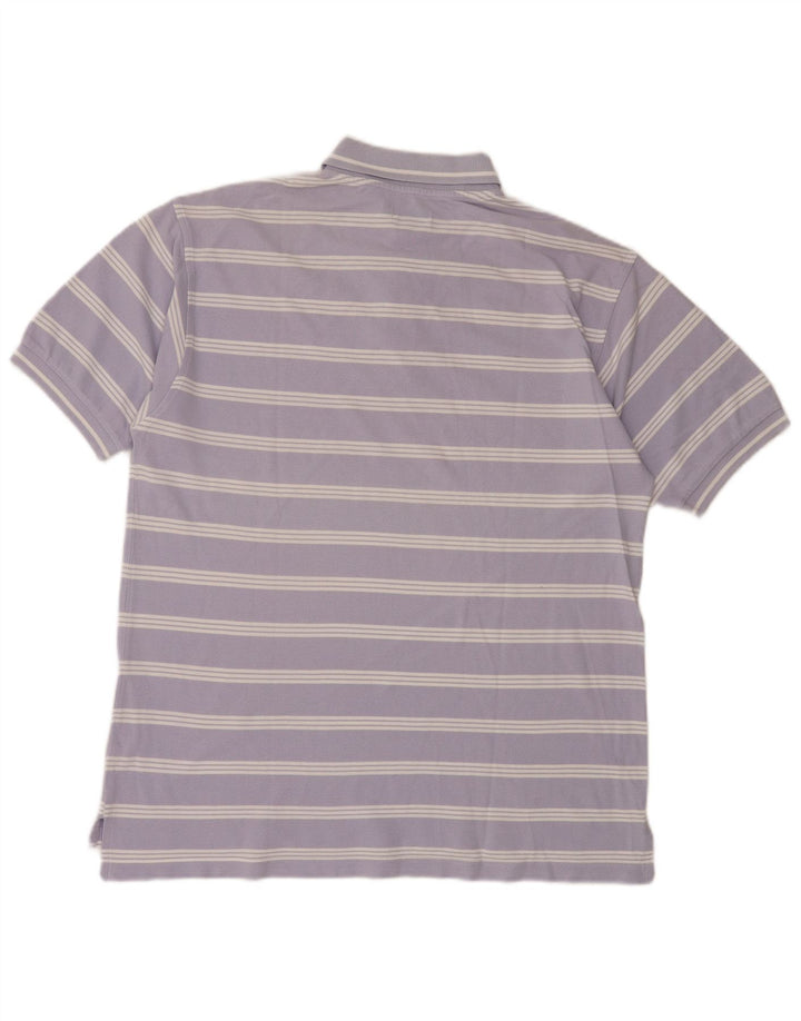 MCKENZY Polo Homme Large Violet Rayé Coton