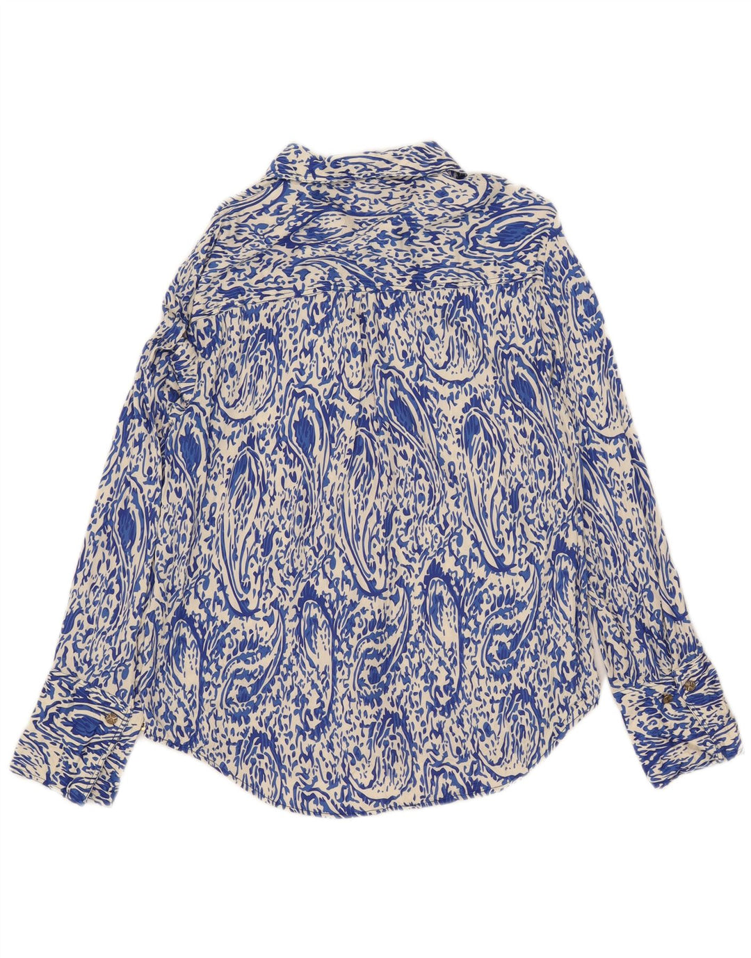 Chemise Femme Zara UK 14 Bleu Moyen Paisley