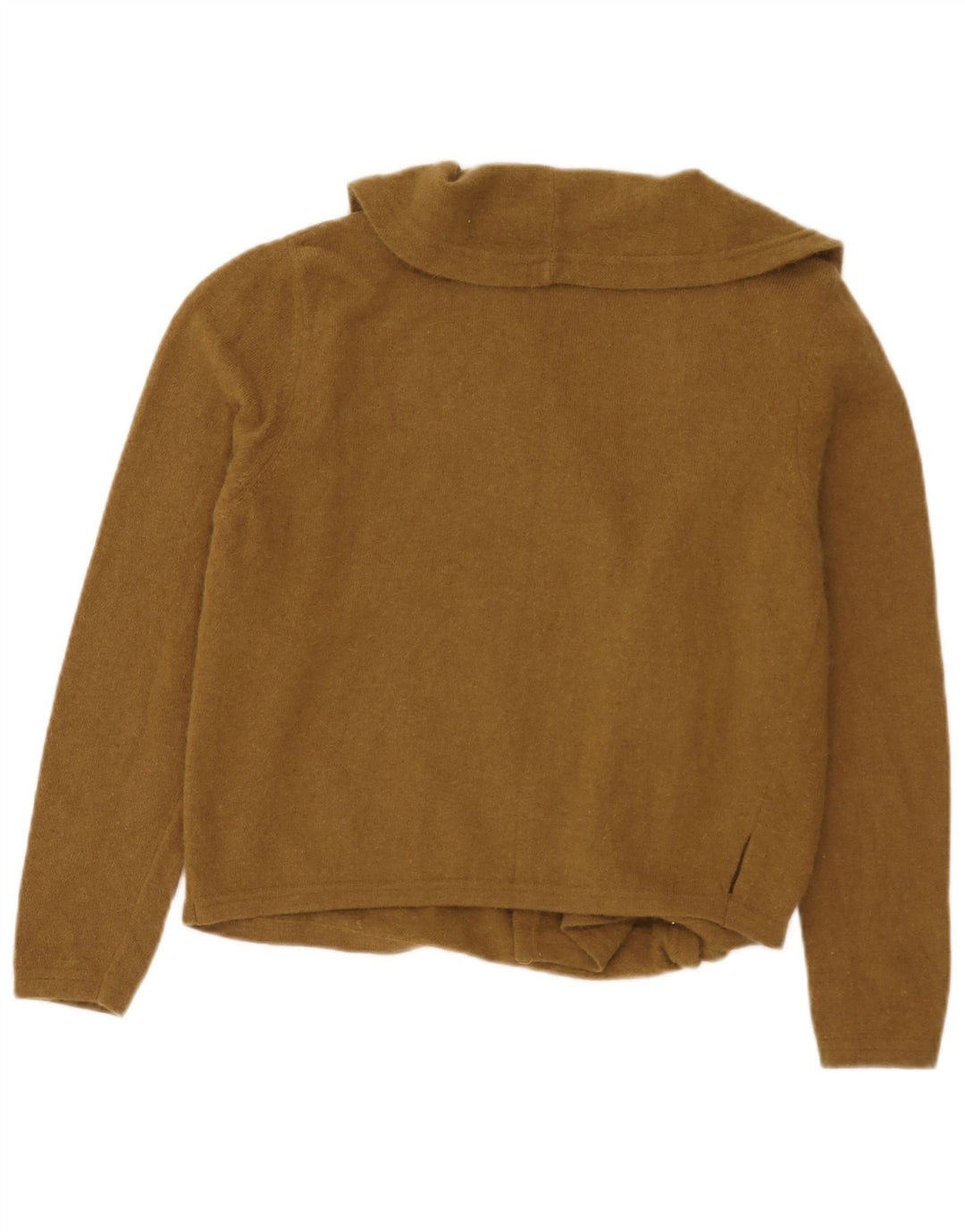 Benetton Cardigan à nouer sur le devant pour femme IT 46 Large laine marron
