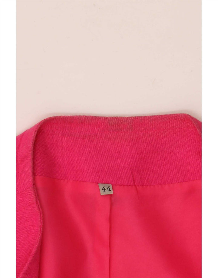 vintage Femme Open Blazer Veste EU 44 Grand Lin Rose