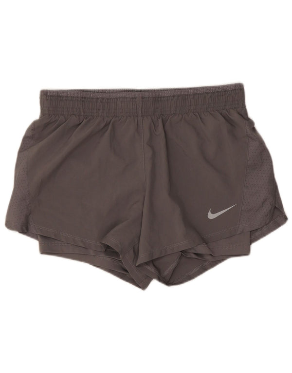 Nike Short de sport Dri Fit pour femme UK 10 Petit Gris
