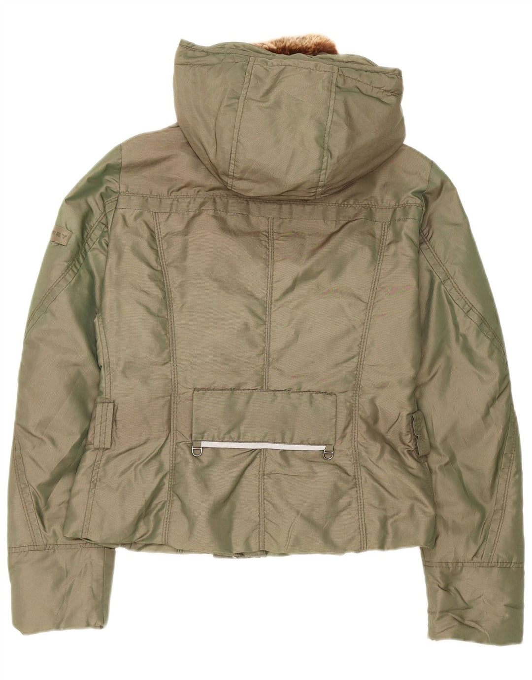 PEUTEREY Doudoune À Capuche Femme IT 42 Vert Moyen Polyamide
