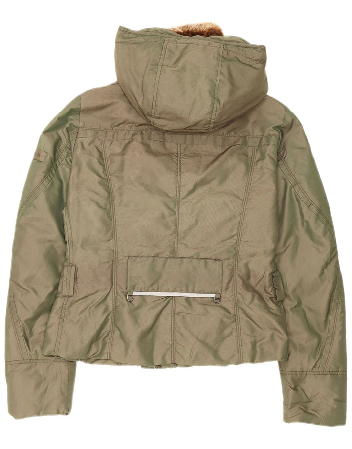 PEUTEREY Doudoune À Capuche Femme IT 42 Vert Moyen Polyamide