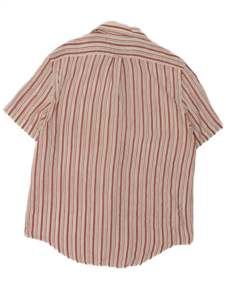 Cacharel Chemise à Manches Courtes Homme Large Rayé Blanc