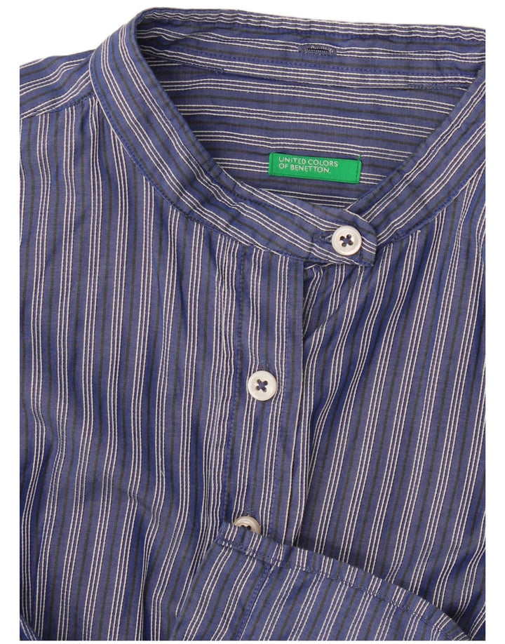 Benetton Chemise Femme UK 10 Small Bleu Marine Rayé