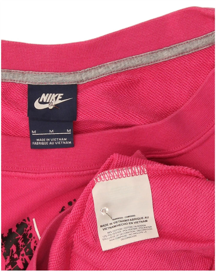 Nike Sweat-shirt graphique pour femme UK 12 en coton rose moyen