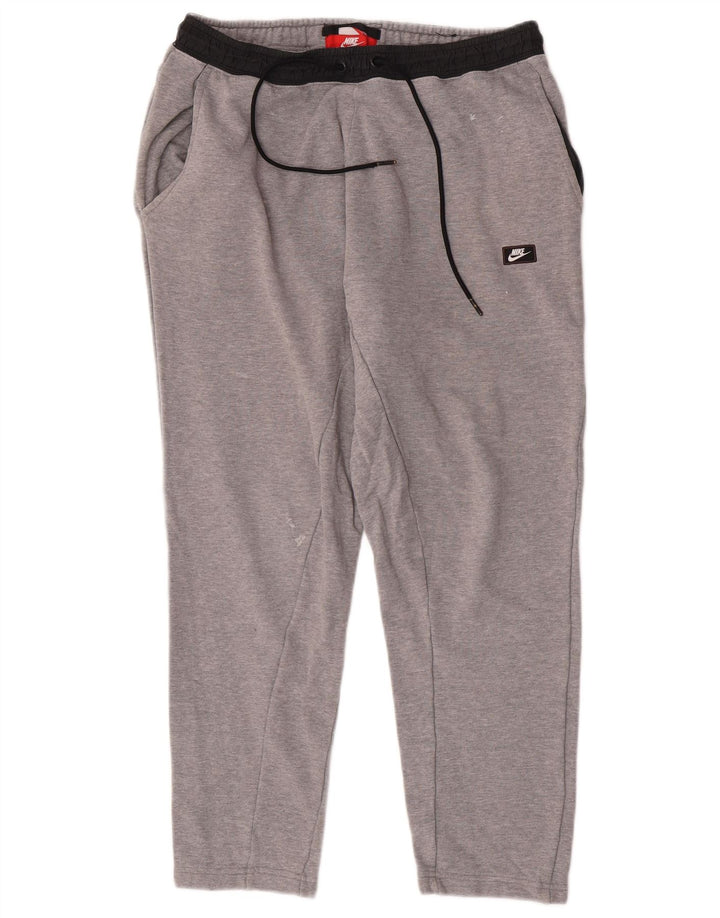 Nike Pantalon de survêtement pour homme Large en coton color block gris