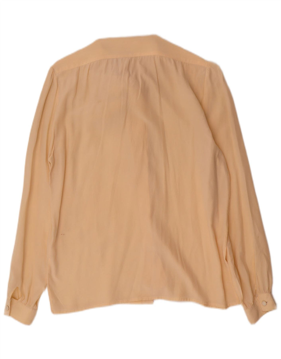 vintage Femme Front Tie Shirt Blouse IT 42 Soie Jaune Moyenne