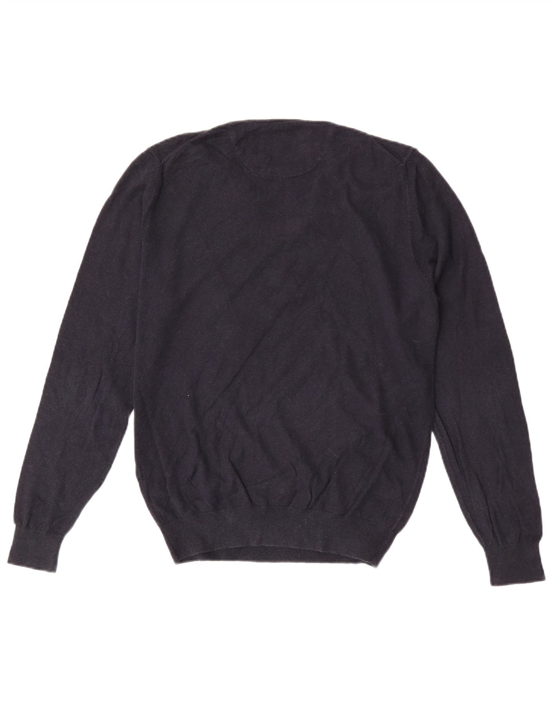 Massimo Dutti Pull col V Homme Bleu Marine Moyen Coton