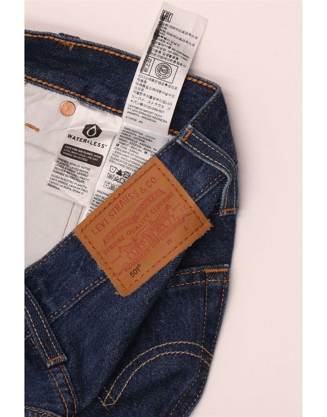 Levi's Jean Droit 501 Femme W23 L32 Bleu Coton