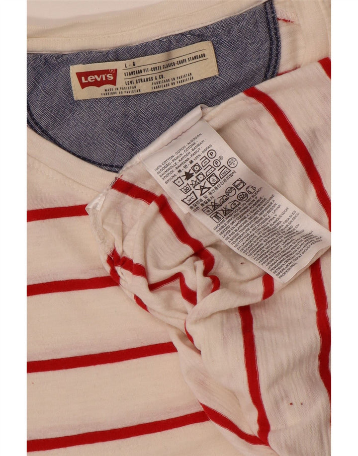Levi's Haut à manches longues en coton rayé blanc pour homme