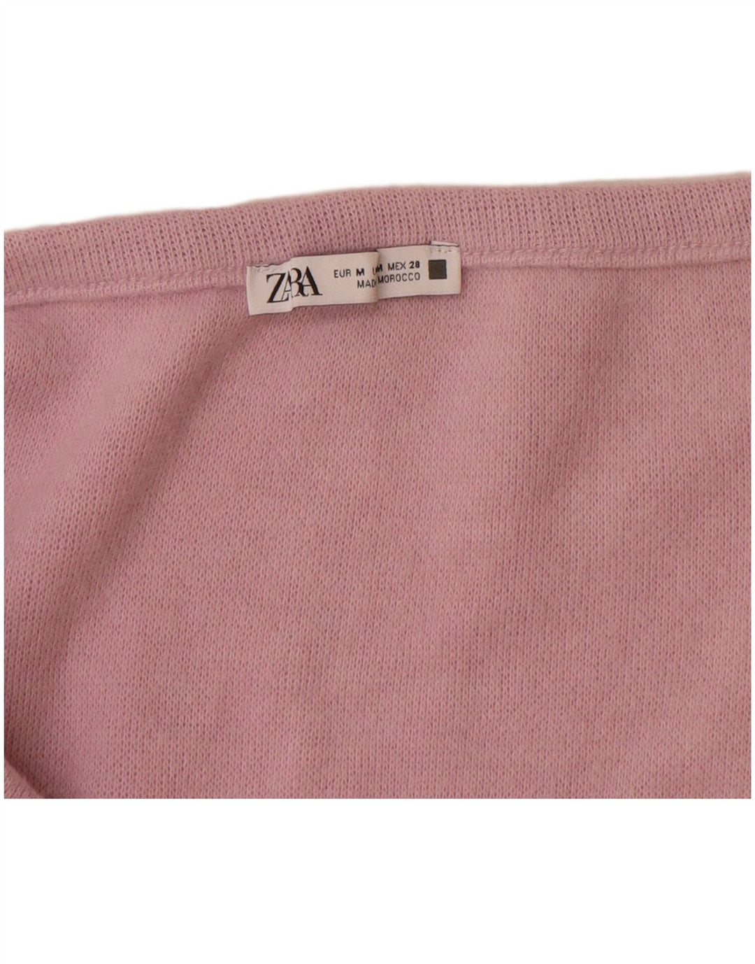 Zara Womens Crop Cardigan Top UK 12 Rose Moyen