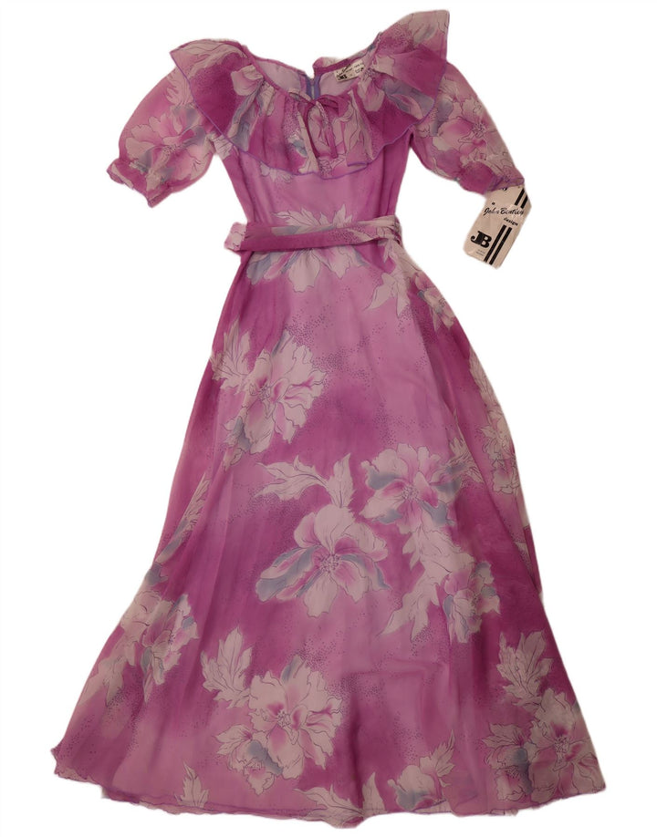 JOHN BENTLEY Robe Maxi Femme UK 12 Polyester Rose Moyen Floral