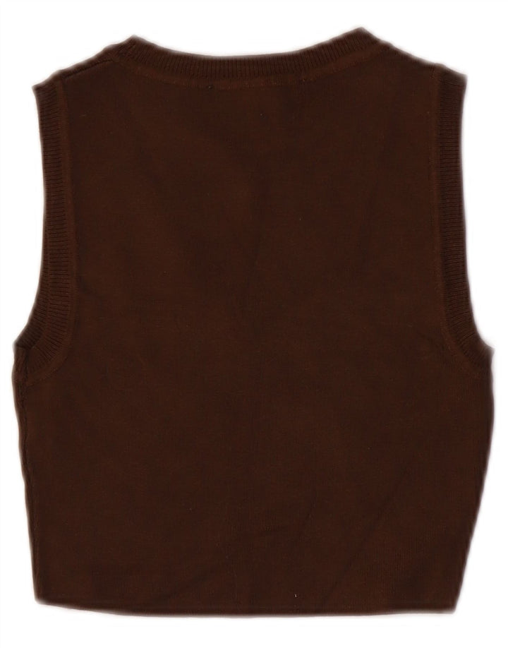 Zara Femme Débardeur UK 8 Small Marron Viscose