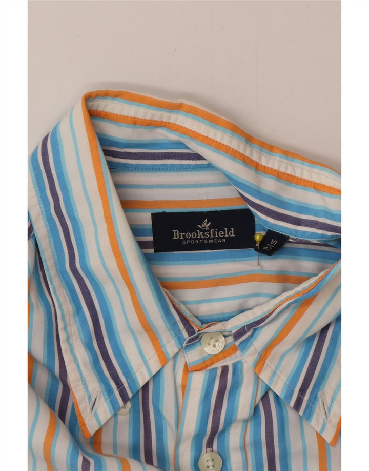 BROOKSFIELD Chemise Homme Taille 42 Grand Bleu Rayé