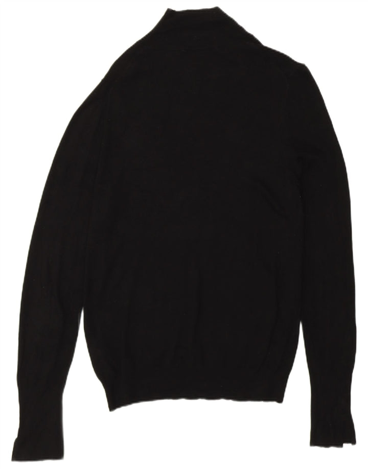 Zara Pull col roulé pour femme UK 14 Medium Noir Viscose