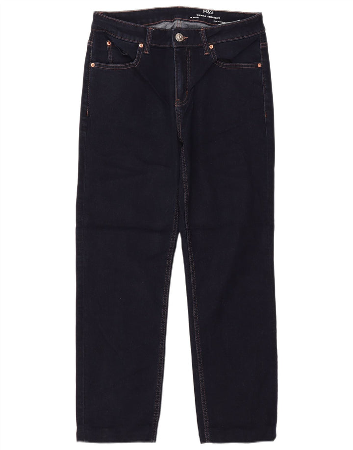 Marks & Spencer Jean court droit pour femme UK 12 Medium W30 L26 Bleu marine