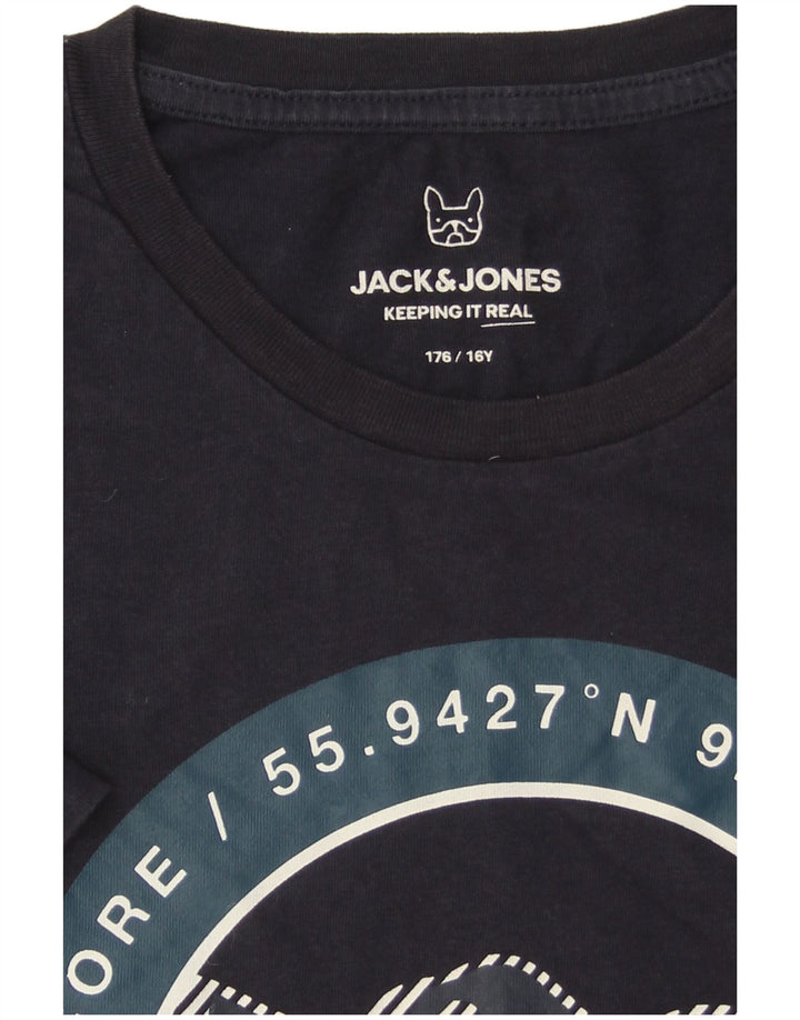 Jack & Jones T-Shirt Core Graphic Garçon 15-16 ans Bleu Marine
