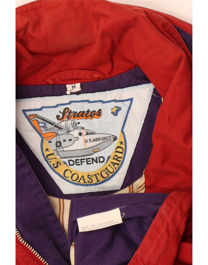 Coast Guard Veste Bomber à Capuche pour Homme UK 38 Coton Colorblock Rouge Moyen