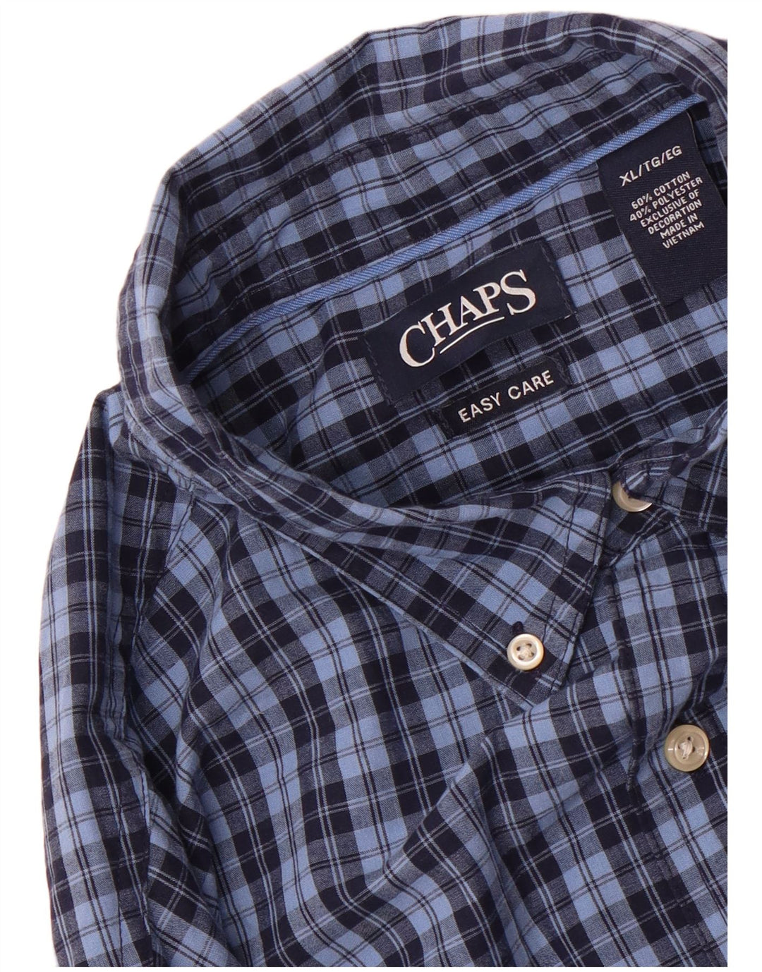 Chaps Chemise Flanelle Homme XL Bleu Carreaux Coton