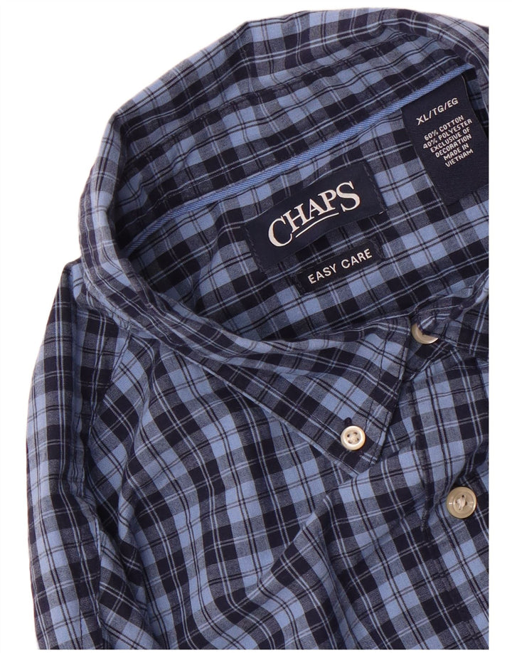 Chaps Chemise Flanelle Homme XL Bleu Carreaux Coton