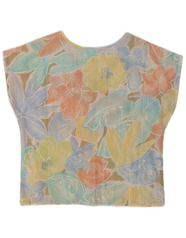 Impromptu Womens Crop Blouse Top UK 10 Petit Polyester Floral Multicolore