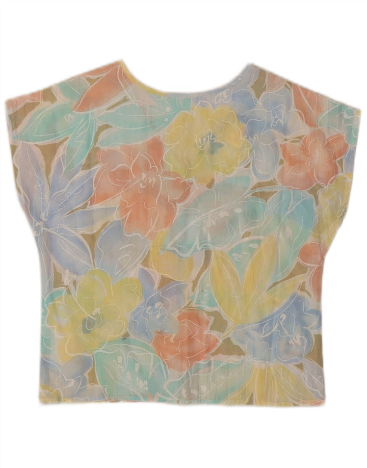 Impromptu Womens Crop Blouse Top UK 10 Petit Polyester Floral Multicolore