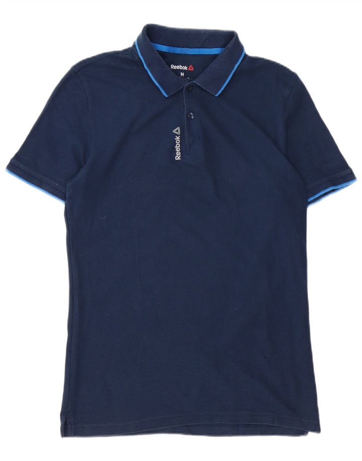 REEBOK Polo Homme Bleu Marine Moyen Coton
