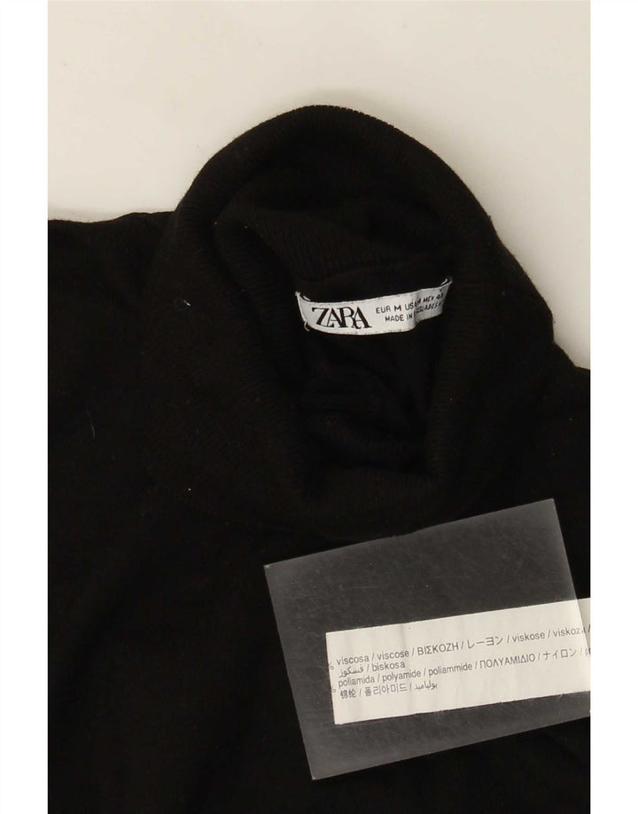 Zara Pull Col Roulé Homme Noir Moyen Viscose