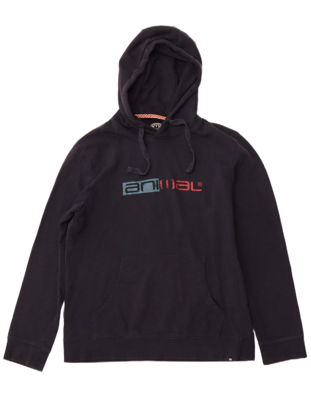 ANIMAL Pull à capuche graphique pour hommes, grand coton bleu marine