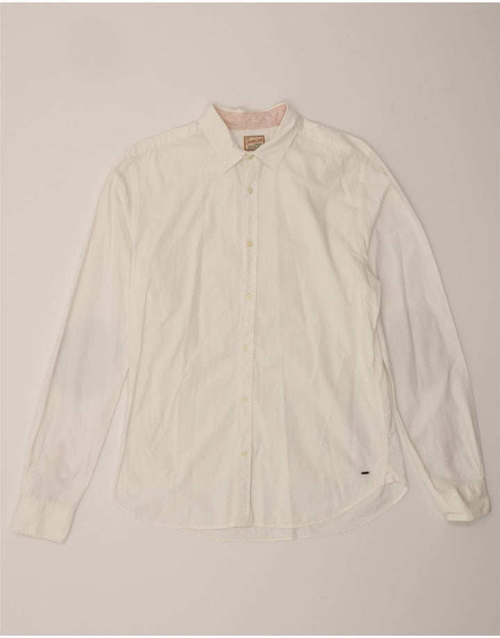 SCOTCH & SODA Mens Shirt Medium White Polyester