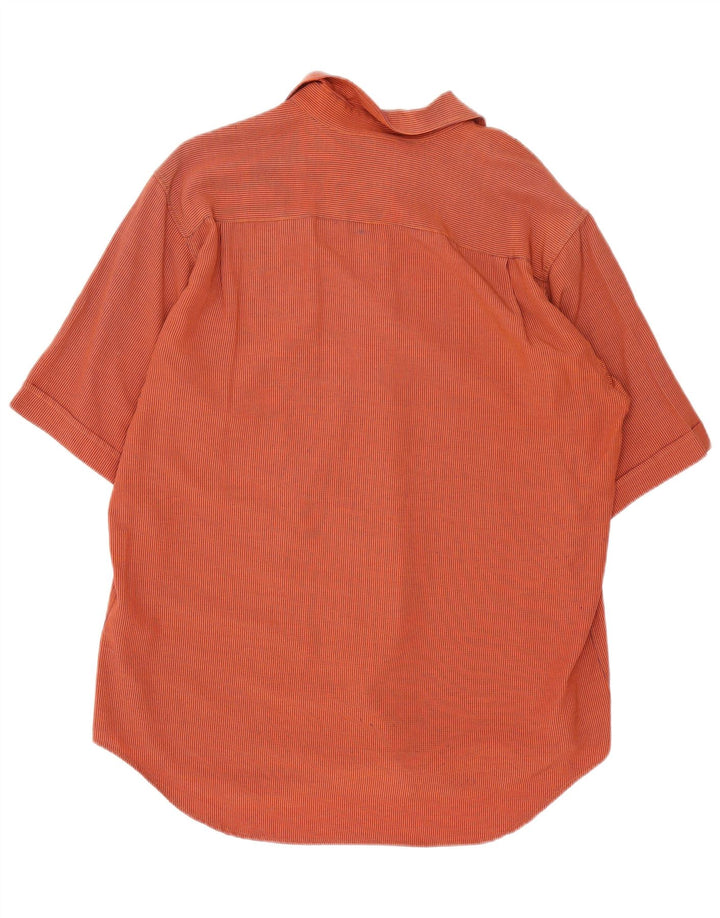 Chemise à manches courtes vintage pour hommes Vichy orange moyen