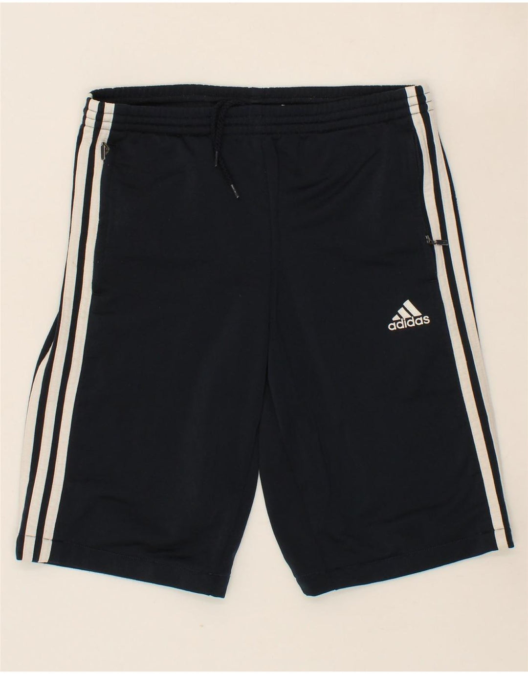 ADIDAS Boys Sport Shorts 11-12 Years Large Navy Blue Polyester Vintage Adidas and Second-Hand Adidas from Messina Hembry 