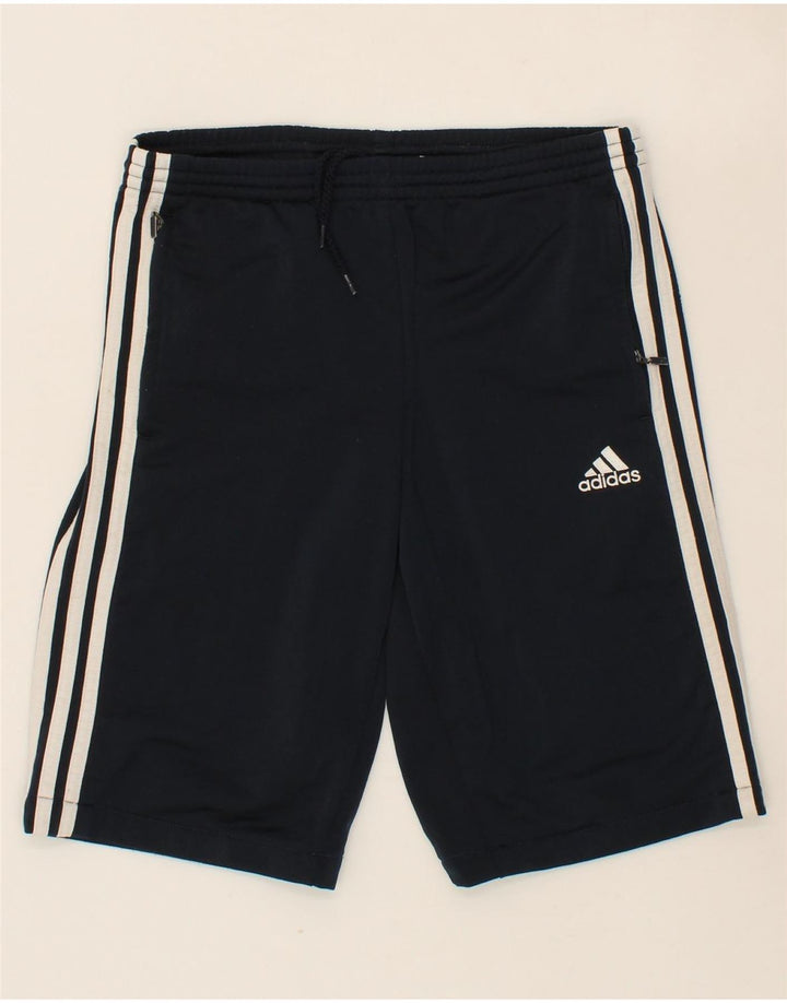 ADIDAS Boys Sport Shorts 11-12 Years Large Navy Blue Polyester Vintage Adidas and Second-Hand Adidas from Messina Hembry 