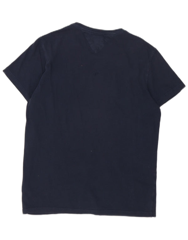 Tommy Hilfiger T-Shirt Graphique Homme Bleu Marine Moyen Coton