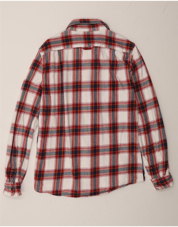Superdry Chemise Worker Wear en flanelle coupe régulière pour homme en coton à carreaux rouge moyen