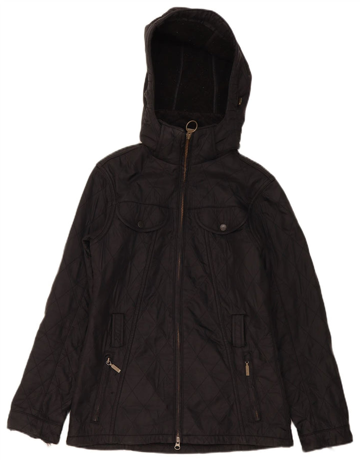 Barbour Veste matelassée à capuche pour femme UK 8 Small Noir