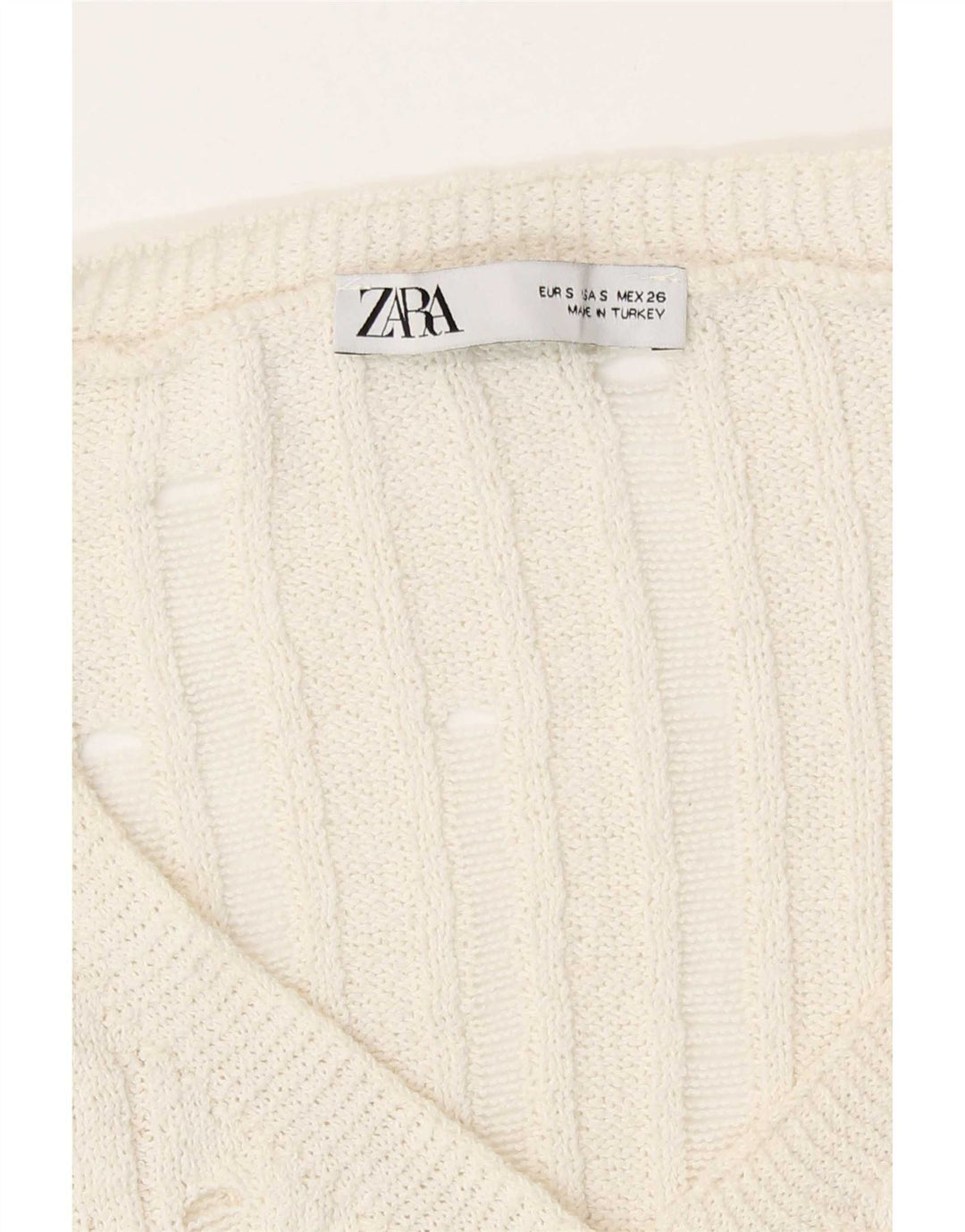 Zara Femme Boléro Oversize Pull UK 10 Petit Blanc Cassé