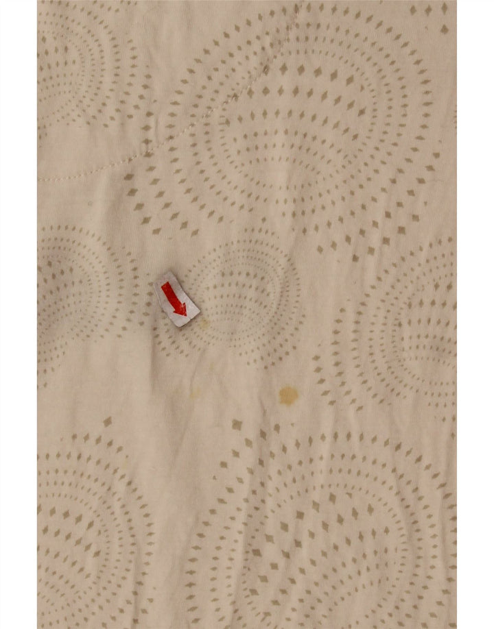 DESIGUAL T-shirt graphique pour femme UK 14 Grand coton à pois beige