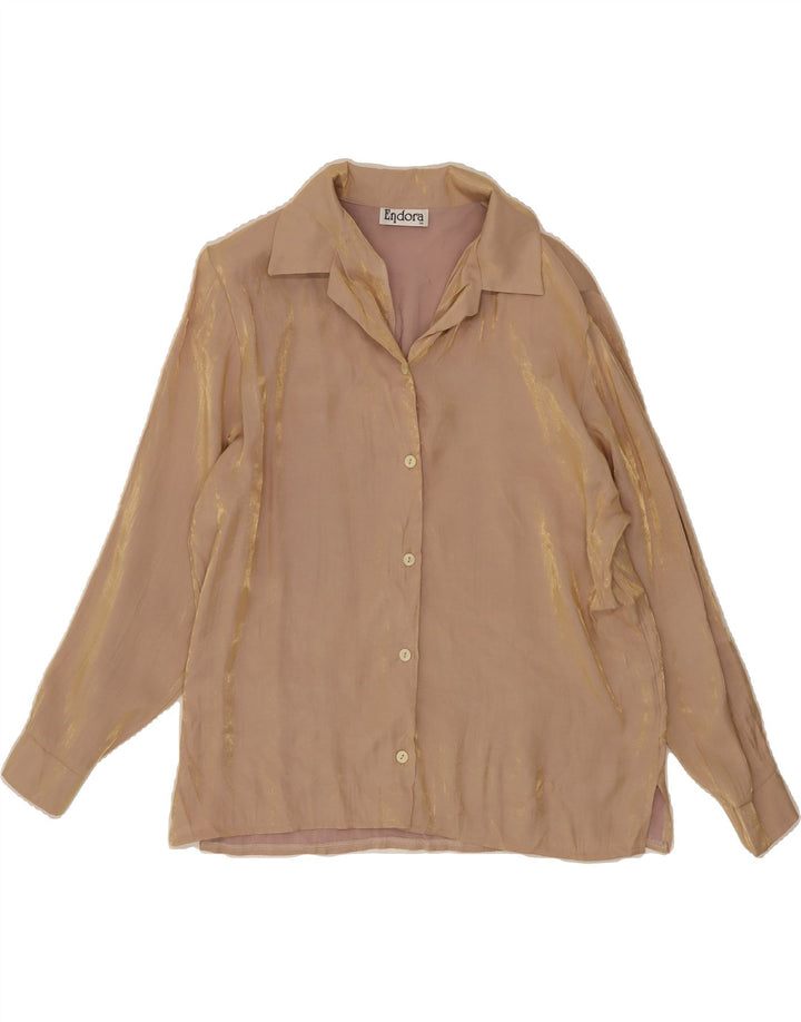 ENDORA Womens Shirt Blouse UK 16 Large Beige Polyester Vintage Endora and Second-Hand Endora from Messina Hembry 